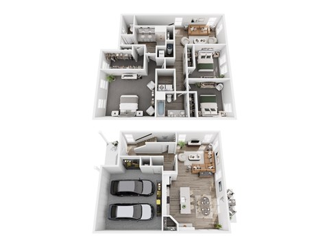 Floor plan for 3 beds, 2.5 baths, 2080 sqft